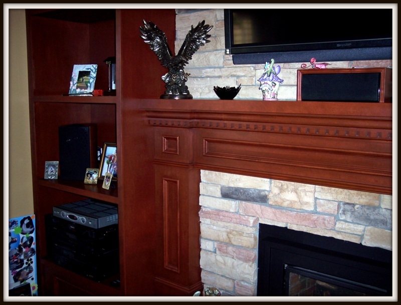 maple mantle built in wall unit.jpg :: maple mantle built in wall unit