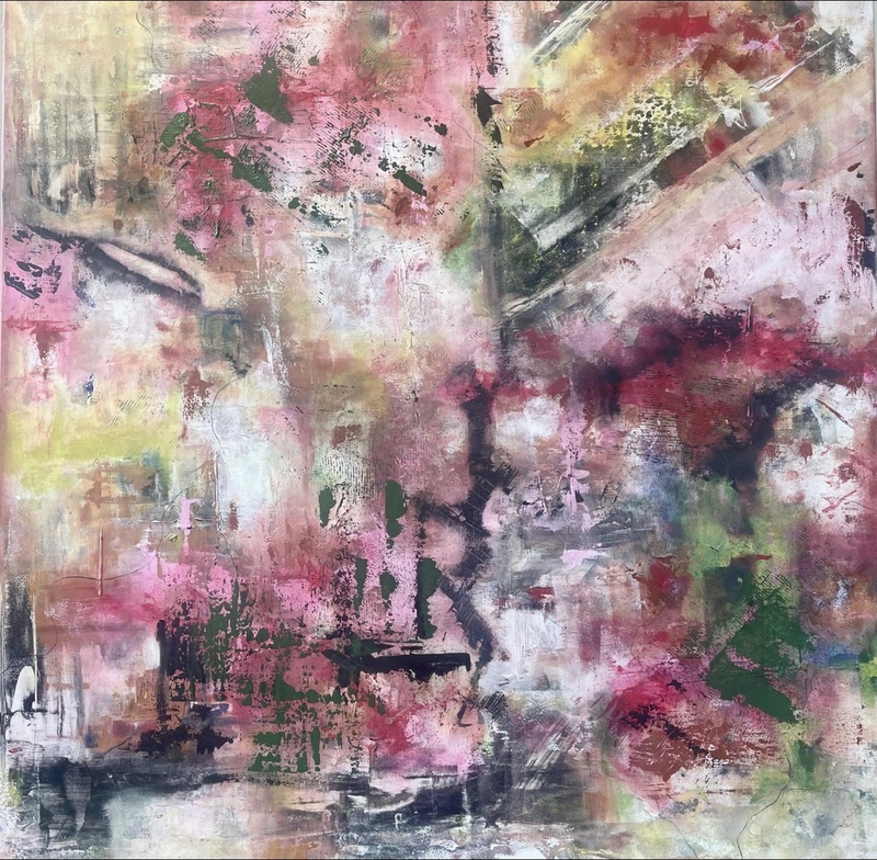 Crevices 1 Acrylic on Caravaggio linen 100 X 100 cm.jpg :: Acrylic on Caravaggio linen 100 X 100 cm