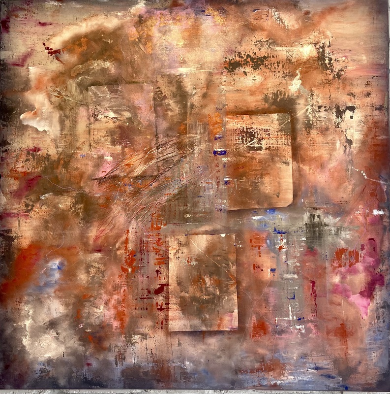 Crevices 12 Acrylic on Caravaggio linen 100 X 100 cm year 2024.jpg