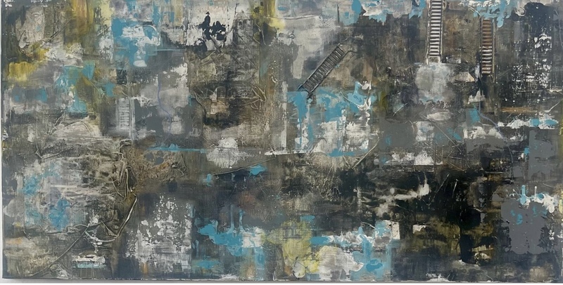 Crevices 8 Acrylic Mixed media on Canvas 110 X 60 cm.jpg
