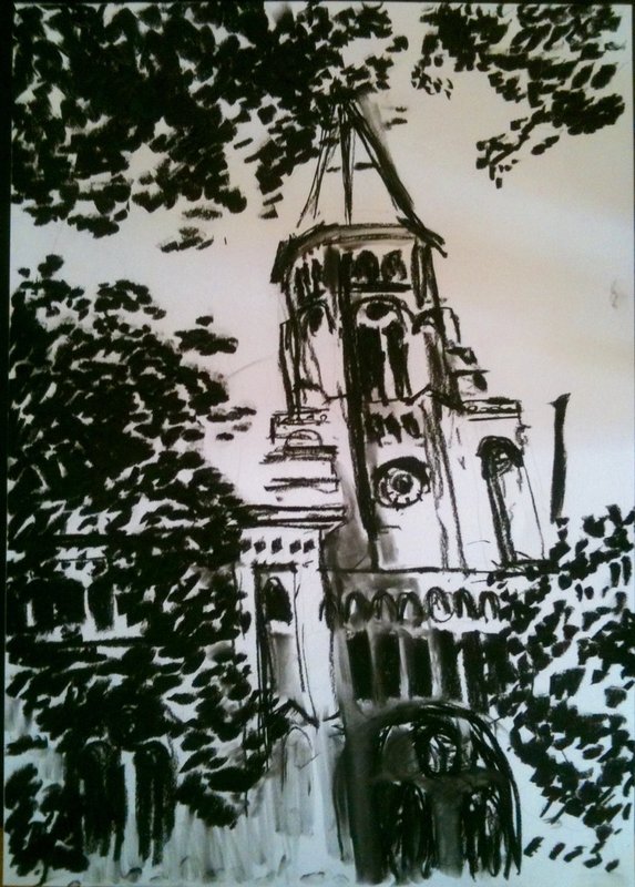 zionkirche.jpg :: Charcoal on paper