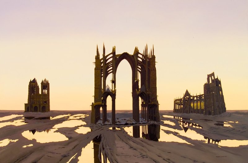 Andrade_Matthew_Modern_Theology_2005_48x72_acrylic_canvas.jpg :: Matthew Andrade - Modern Theology, 2005, 48 x 72 inches, Acrylic on Canvas