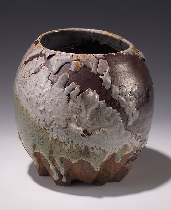 Ben Ruquist - Crinkle Plot.jpg :: Ben Ruquist - Crinkle Pot, ceramic vessel with unusual finish