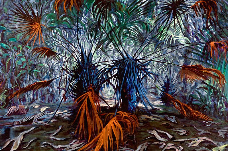 Bendt Robert - Palemento Blue 32x48.jpg :: Bendt, Robert - Palmento Blue, 32 x 48 inches, oil on acrylic. 