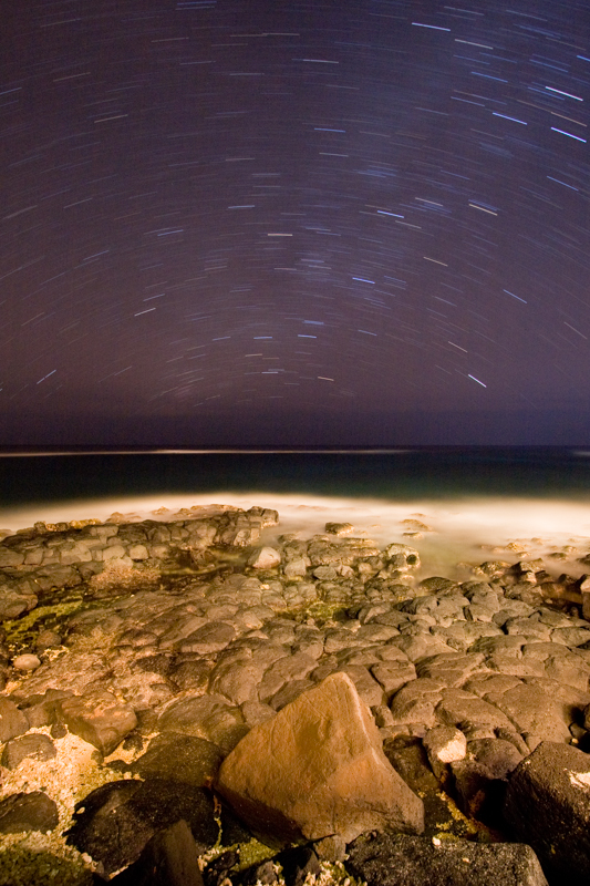 Night Surf1.jpg :: The coast under the stars in Kauai (Poipu) (A2:3) (LE3k)