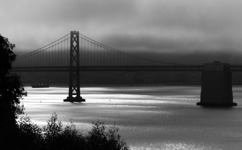 Oakland Bay Bridge.jpg :: With the right sky and lighting, this hunk of steel and concrete looks serene. (A2:3) (LE3k)