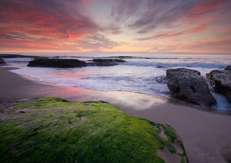 Pink and Green Sunset-2.jpg :: Idealic conditions yielded this engaging image.  I often produce this in a Triptych for an even more dramatic result. (A2:3)