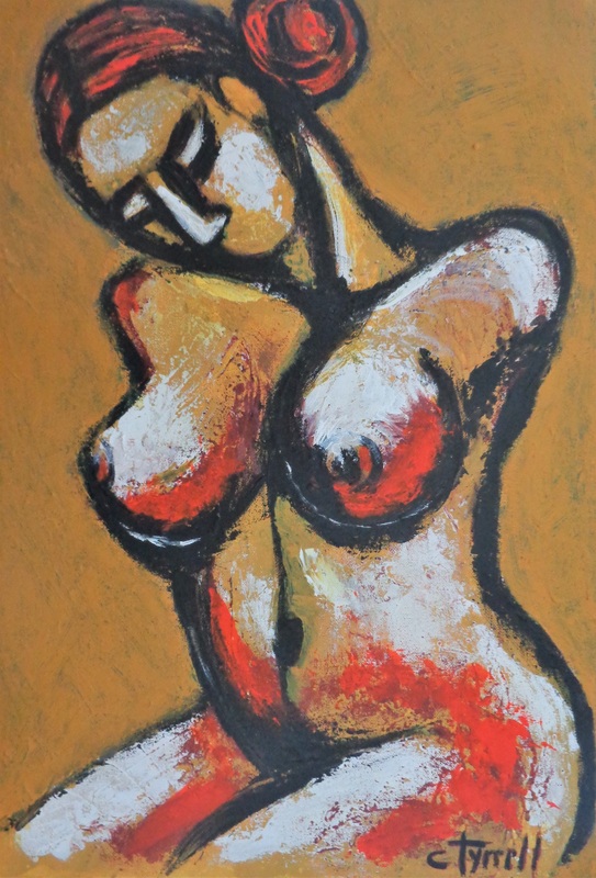 2022-11-21 ctEarth Goddess-Front-1800.jpg :: Original semi-abstract figurative acrylics painting on canvas, painted edges and ready to hang. Part of the ''Triptych - Earth Goddess\