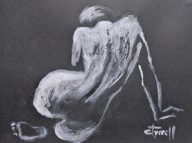 Curves 39 - Female Nude.jpg :: Original monotype print on black card, unframed. From the series of \