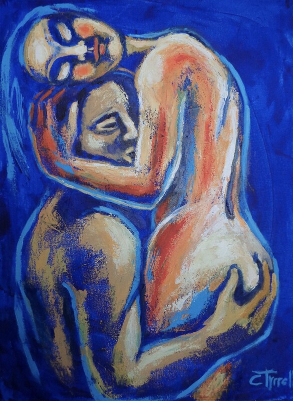 Lovers - Love Of My Life 2.jpg :: Original semi-abstract figurative painting on canvas, painted edges and ready to hang, frame is optional. New series \
