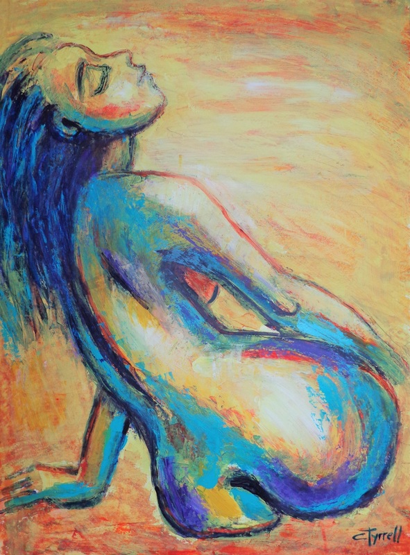 Sun Lover 1.jpg :: Original figurative acrylics painting on acid free paper, unframed. Textured and colourful artwork using yellow, orange, blue and purple, worked with the pallet knife. Image of a happy young woman relaxing in the sun, part of a new series of paintings, tribute to Mother Nature. The series depicts the beauty of humans interacting with Nature. The representation of female nudes enjoying the Nature is a symbol of purity and liberation, as humans we are part of it.
Size 74 cm x 54 cm (29\