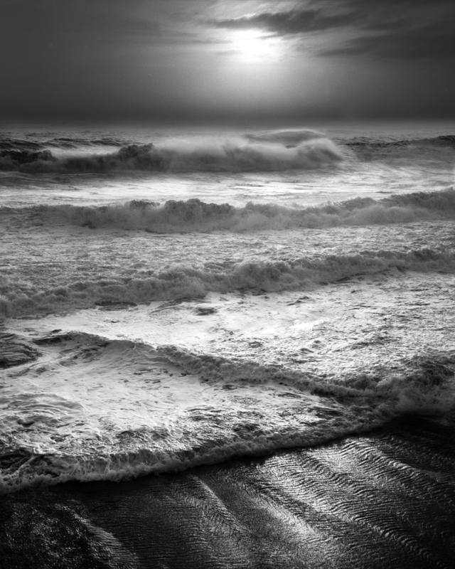 Coast - Clearing Storm at Rodeo Beach.jpg :: Rodeo Beach at sunset as s a storm passes.  Exposed at 5:45 PM, March 4, 2006 through 150 mm lens on Hasselblad 500 CM using TMAX 100 at f5.6 and 1/125 of a second with no filter.    