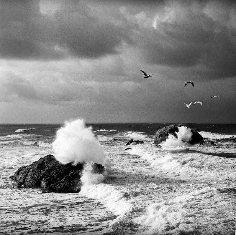 Coast -- Riders on the Storm - Seal Rocks.jpg :: Seal Rocks as seen from Point Lobos above Sutro Baths in San Francisco. The exposure was made on November 27, 2019 at 10:05 AM.  It was made on Kodak TMAX 400 film in a Hasselblad 500 C/M through a 100 mm lens behind a 12 yellow filter.  The lens was set at an aperture of f/5.6 and a 1/500 second shutter speed.