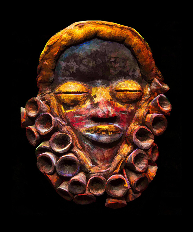90a Dan Mask Closed Eyes 10x12 No Frame.jpg :: 90a Dan Mask Closed Eyes