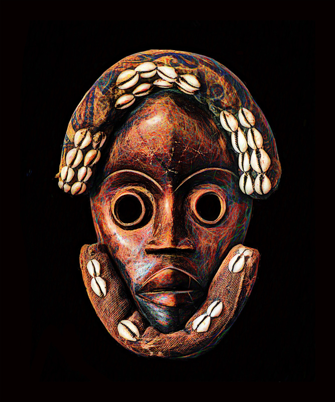 90b Dan Mask Fire Watcher - 10x12 No Frame.jpg :: 90b Dan Mask Fire Watcher