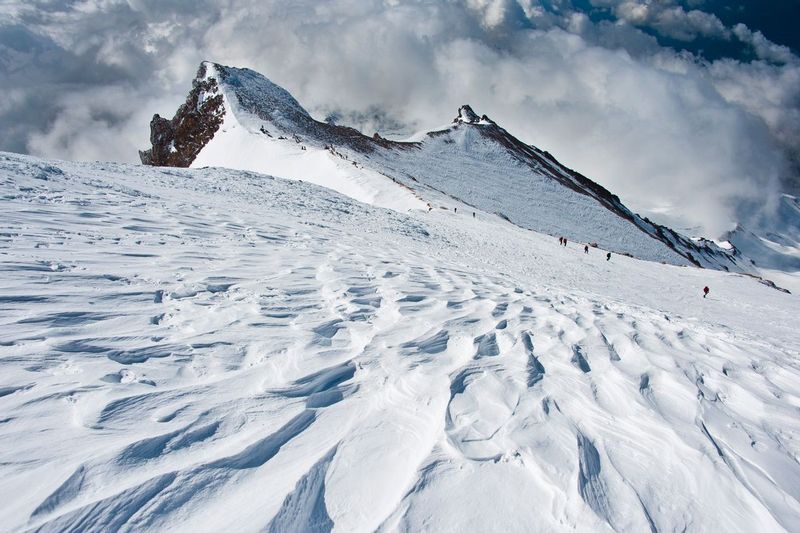 MISERY HILL1.jpg :: MOUNT SHASTA, CALIFORNIA.    
Misery Hill is one of the final challenging obstacles for climbers attempting to ascend the 14,180 foot tall volcano.  