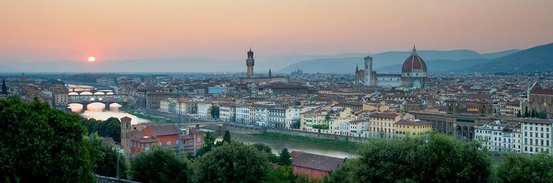 SUNSET OVER FLORENCE.jpg :: FLORENCE, ITALY.  
The sun sets over the historic city of Florence highligting some of the most important archeological masterpieces of human history. 