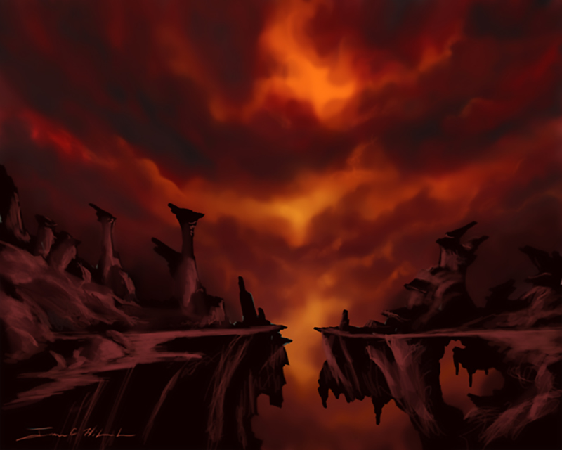 2007 Dantes Inferno - Prints and Giclees available in various sizes.jpg :: One of the nine levels of Hell - Prints and Giclees on canvas available for purchase.