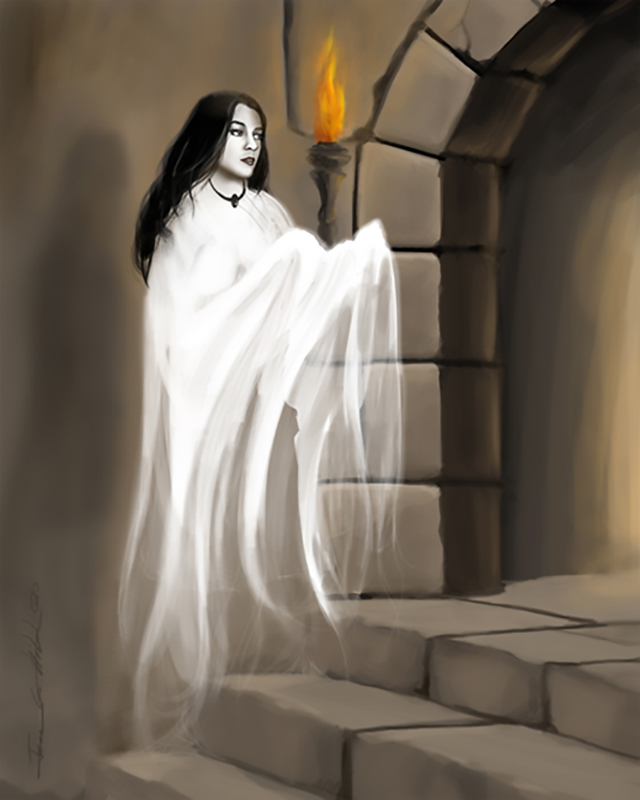 2010  Living Dead Girl.jpg :: A Painting of female spirit apparition - Digitally Created - Prints, Giclees on canvas and Necklaces available in various sizes