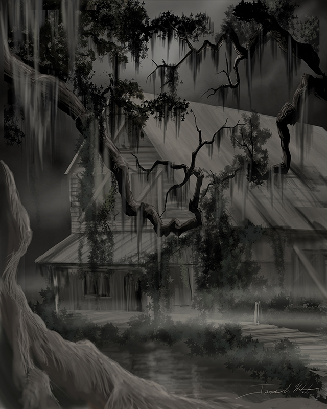 2010 - Legend of the Old Swamp House - Prints and Giclees available in various sizes.jpg :: One of the houses I used to see back in the swamps of South Carolina. Prints and Giclee's available in various sizes.