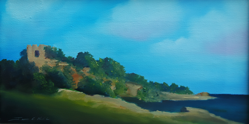 2012 Castle Ravenscraig - 6 x 6 Oil on Canvas - SOLD - Prints Available for Purchase.jpg :: 2012  Ravenscraig castle - 6 x 6 Oil on Canvas - SOLD - Prints Available for Purchase