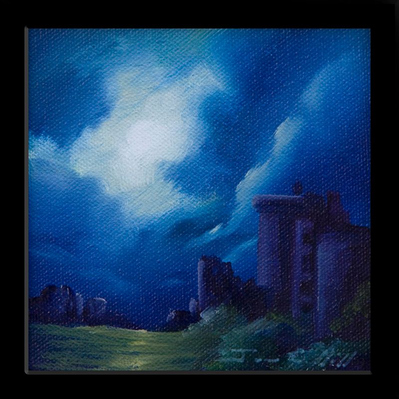 2012 LG Dunlevble Castle.jpg :: A painting of an castle ruins