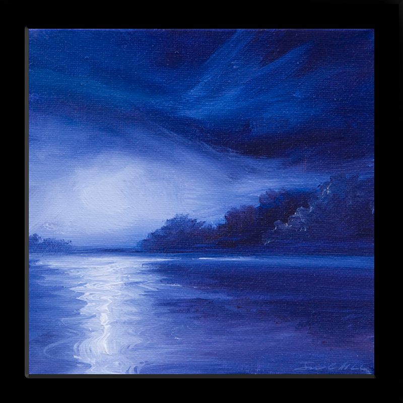 2012 LG Fall Moon River.jpg :: A painting of a moon over a river