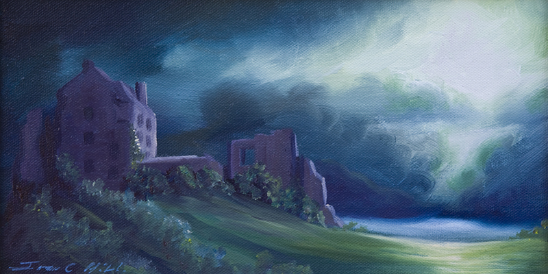 2012 Neidpath Castle - 6 x 12 Oil on Canvas - Original and Prints Available for Purchase.jpg :: 2012 Neidpath Castle - Original 6 x 12 Oil on Canvas - Original and Prints Available for Purchase