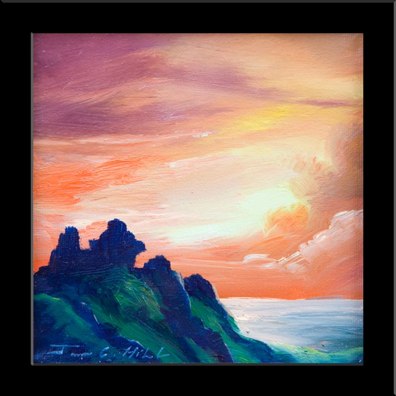 2012 The Last Realms - 6 x 6 Oil on Canvas - SOLD - Prints Available for Purchase.jpg :: A painting of castle ruins - 6 x 6 Oil on Canvas - SOLD - Prints Available for Purchase