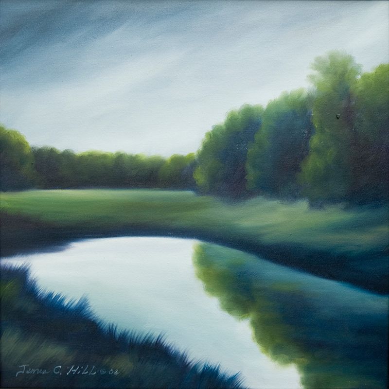 A Day in the Life - Afternoon - 18 x 18 Original Oil Painting - Available for Purchase.jpg :: A tranquil pond during a certain time of day - 18\