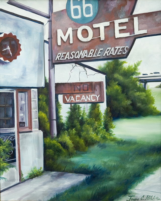 A Road Less Traveled.jpg :: Painting of a famed landmark that used to exist on HWY 66 in the middle of Arizona.