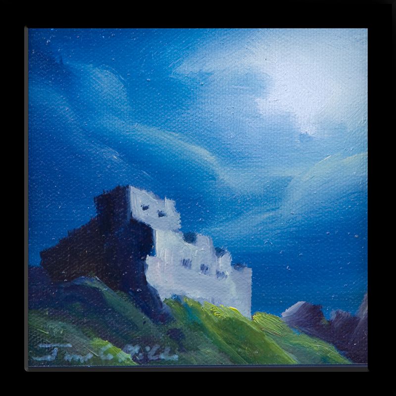 A painting of castle ruins - 6 x 6 Oil On Canvas - Original and Prints Available for Purchase.jpg :: A painting of castle ruins - 6 x 6 Oil On Canvas - Original and Prints Available for Purchase