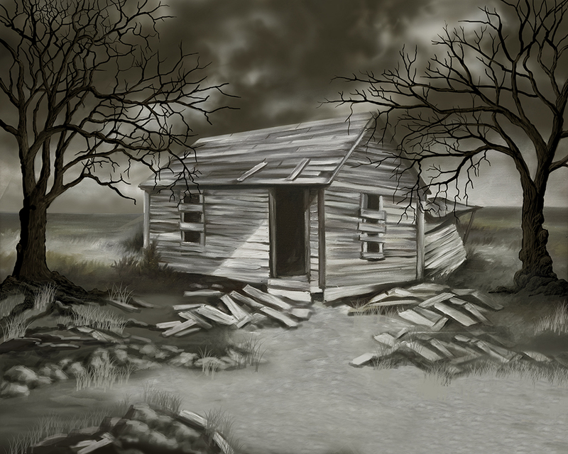 Abandon All Hope.jpg :: Painting of an abandoned shack on the outskirts of town