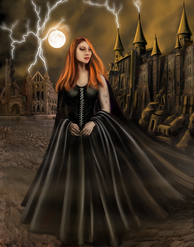 Across the Veil(1).jpg :: A painting for the cover of the book by Leanne Rettel - \