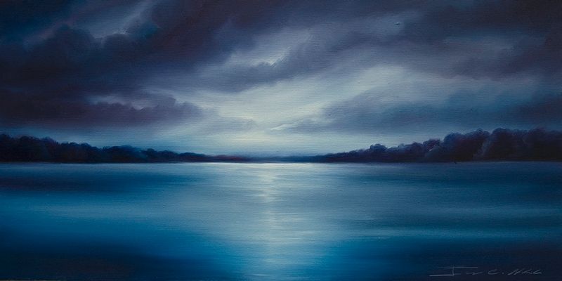 April Evening over the Water.jpg :: Clouds rolling in before it rains over a river