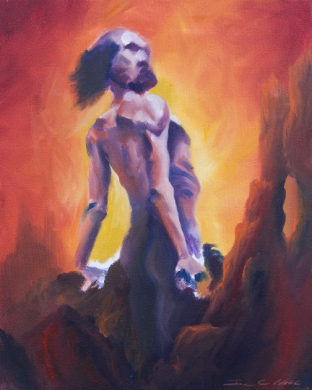 Barbarian Sketch.jpg :: A quick oil painting of a figure based on the amazing works of Jeffrey Jones!