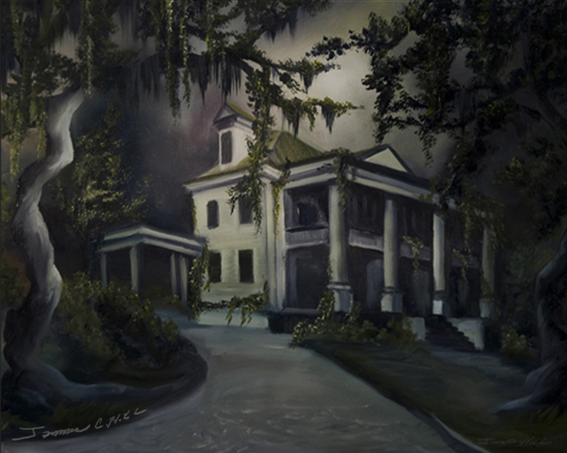 Dark Plantation - Oil on Canvas - SOLD - Prints and Giclees available in various sizes.jpg :: The Spooky Plantation up on the hill all but forgotten. 12\