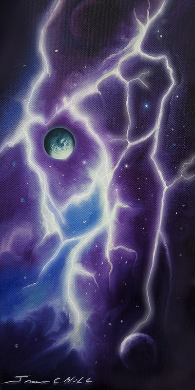 Dianisus Nebula small(1).jpg :: A painting of a Nebula in Space - Oil and Canvas - 6 x 12 Inches - (SOLD) - Prints on Paper and Stretched Canvas also Available along with many other Options like Mugs, Mouse Pads, Puzzles, etc.  