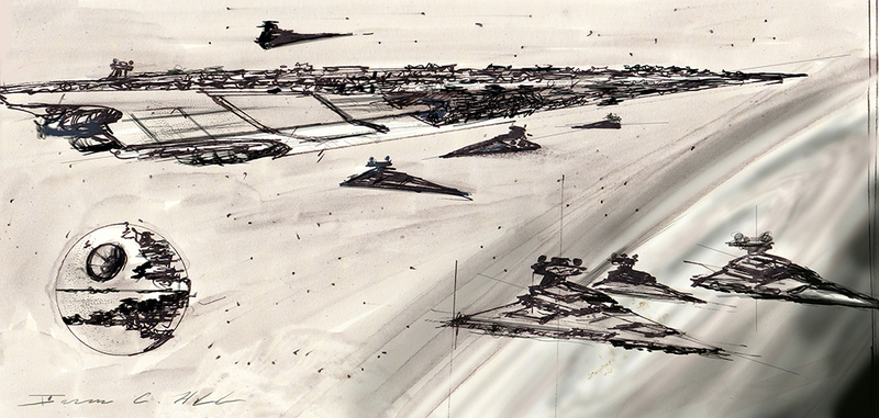 Execectur II Sketch FB.jpg :: Sketches of Star Wars scenes