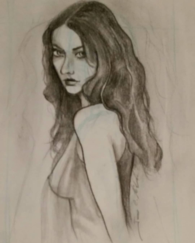Model Study(1).jpg :: A portrait sketch of A Model