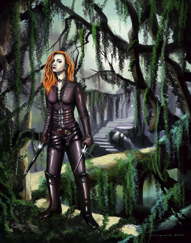 OVER THE BRIDGE.jpg :: A painting for the cover of the book by Leanne Rettel - \