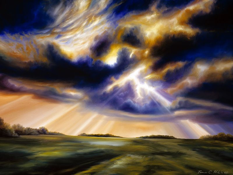 Storm Skies over Iowa - Original Oil Painting - SOLD.jpg :: A powerful storm receding over the lands