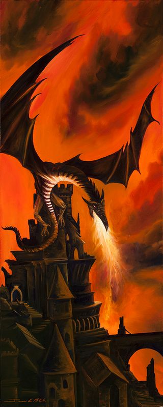 The Dragons Tower.jpg :: The Dragon's Tower - 12 x 48 - Original Oil Painting - $1,500.00 - Prints Available in various sizes for purchase.