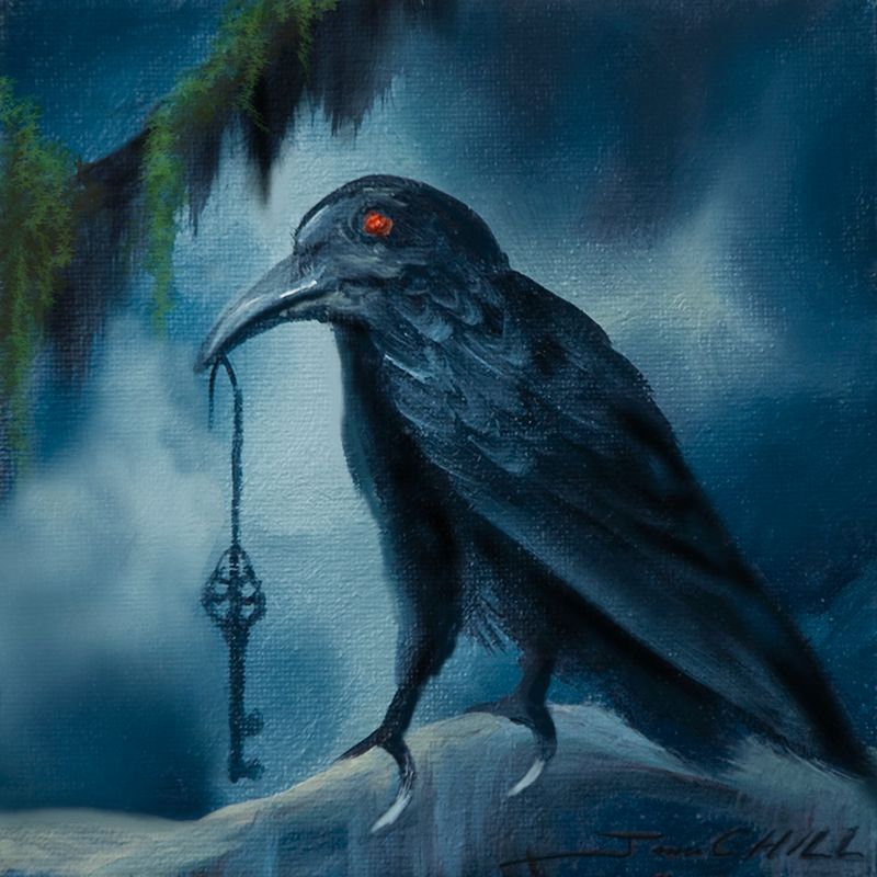 The Raven and Key - Oil on Canvas - SOLD - Prints and Giclees available in various sizes.jpg :: The Raven and the Key - 6\