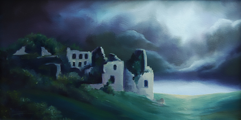 The Ruins of Ururecht Castle - 6 x 12 Oil on Canvas - Prints Available for Purchase.jpg :: The Ruins of Ururecht Castle - 6 x 12 Oil on Canvas - Prints Available for Purchase