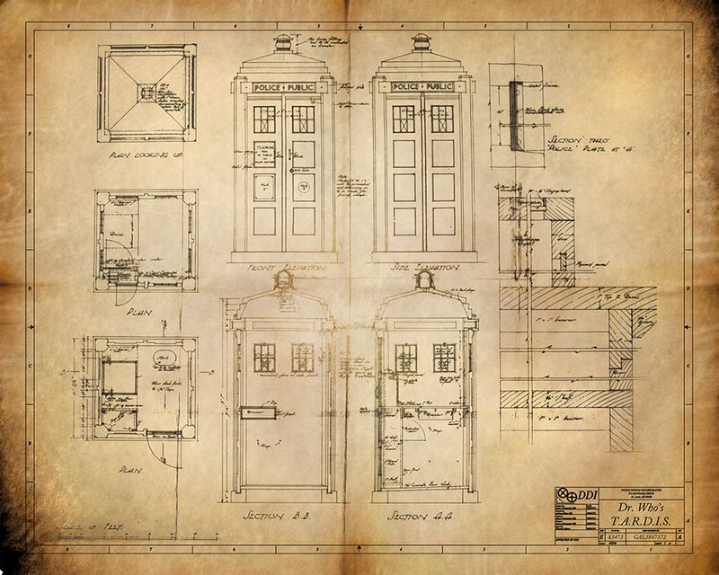 The TARDIS.jpg :: A Steampunk Blueprint of The Famous T.A.R.D.I.S. From Dr. Who