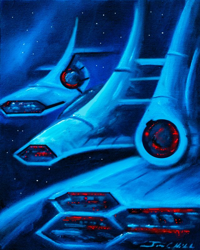 Tribeckta Force.jpg :: Painting of a stardrive city in space.