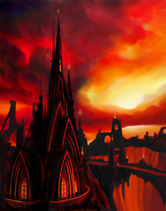 Volcano Castle.jpg :: The Castle above the fires of a Volcano