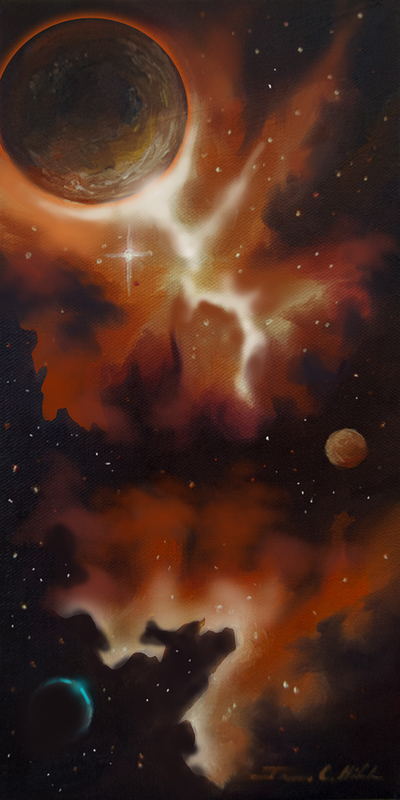 Arakkis - Star System - Dune.jpg :: Painting (Digital) of the Planet Arakkis and Nebula in space from the classic sci-fi novel Dune by Frank Herbert - Painting by James Christopher Hill - Copyright 2020 - Prints and Stretched Canvas Available along with many other Options like Mugs, Mouse Pads, Puzzles, etc.  