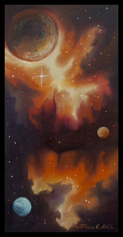 Arakkis - Star System.jpg :: A painting of the planet Arakkis Oil and Canvas - 6 x 12 Inches - SOLD - Prints on Paper and Stretched Canvas also Available along with many other Options like Mugs, Mouse Pads, Puzzles, etc.  